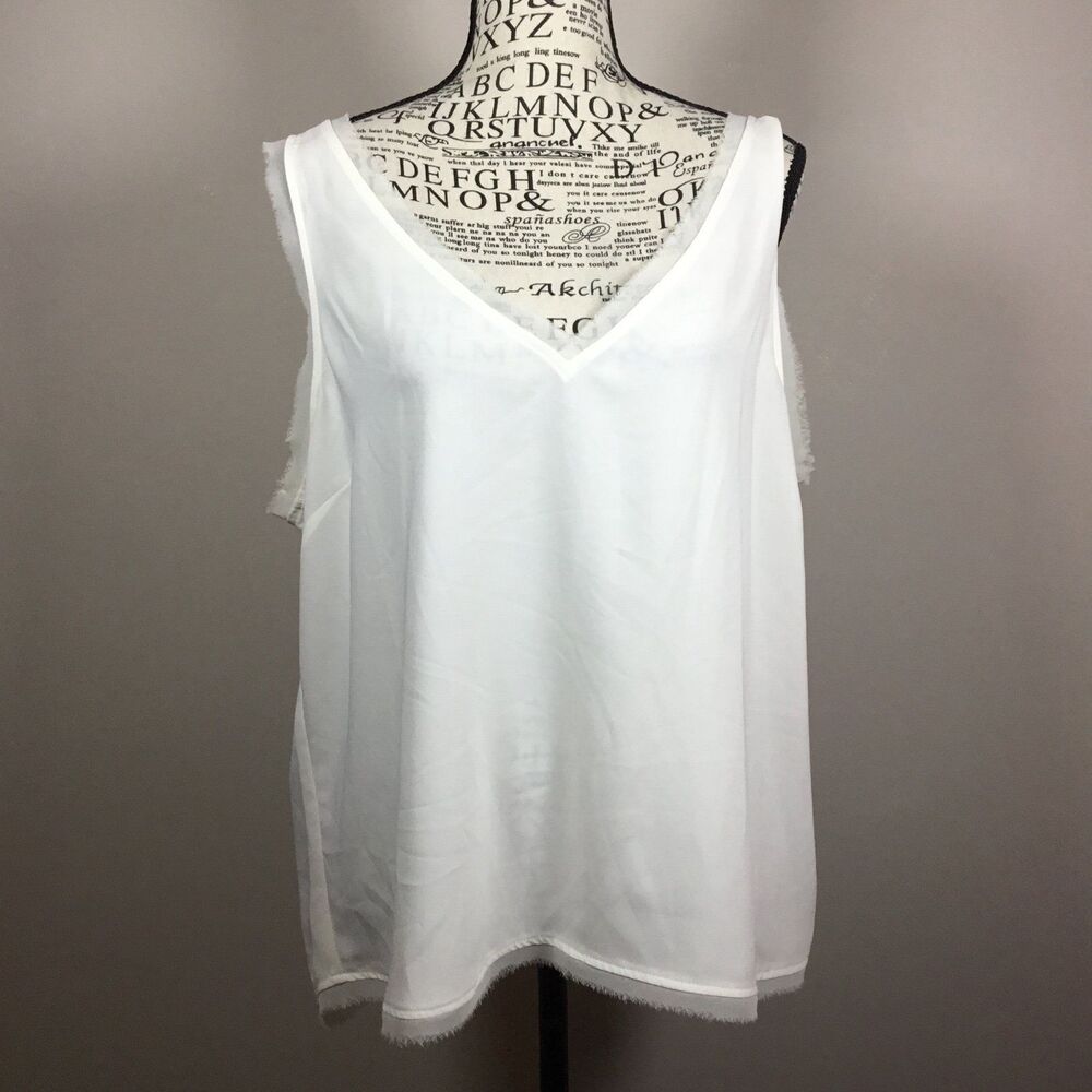Sleeveless floaty sheer edge tank top minimalist feminine fairycore boho L